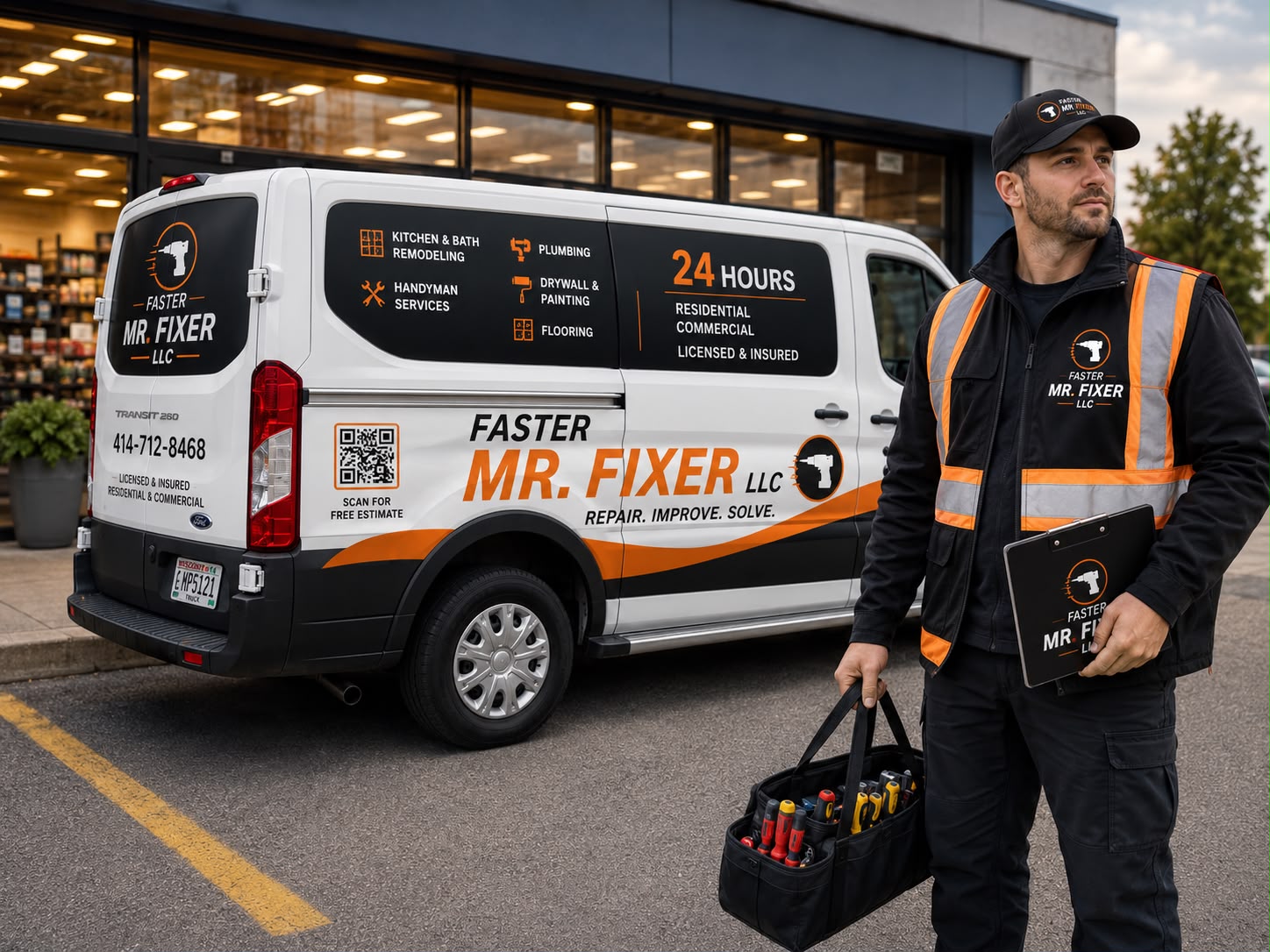 Faster Mr Fixer technician ready for a commercial job
